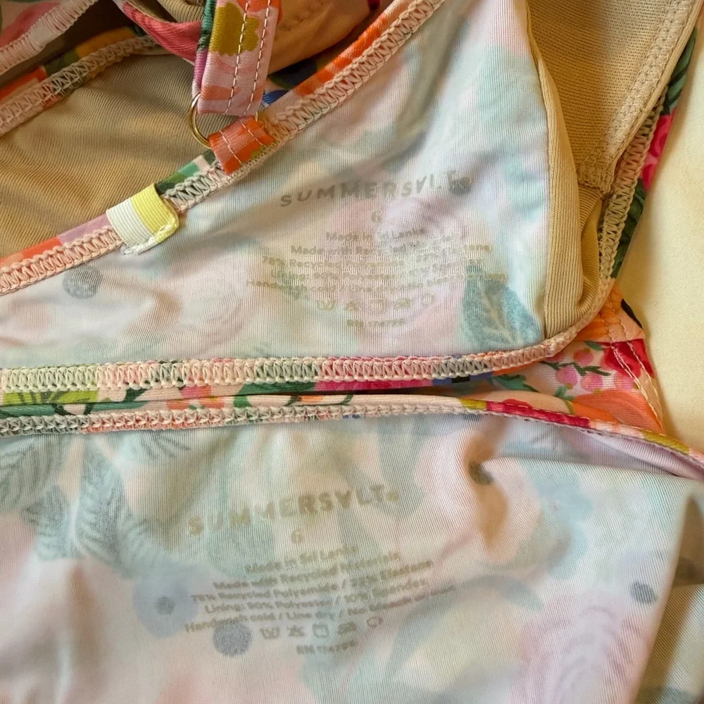 summersalt Floral Pink Multi Bandeau Bikini Set - Picture 3 of 3